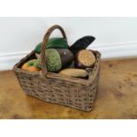 Collection of early 20th C. ceramic vegetables and nuts.