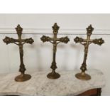 Three 1970s brass crucifix's.