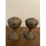 Pair of 19th.C. embossed lamp bases