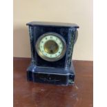 19th. C. slate and marble mantle clock