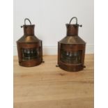 Pair of Edwardian copper ships lanterns.