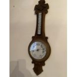 19th. C. carved oak banjo barometer