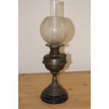 Edwardian brass oil lamp.