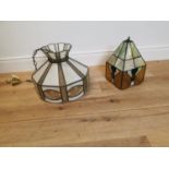 Two leaded glass hall lanterns