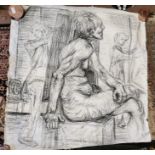 Collection of charcoal life drawings.