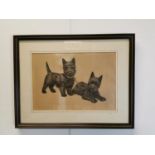 Two Scottie Dogs Sandy & Jock Pencil drawing