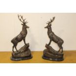 Pair of good quality bronze stags.
