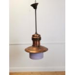 Early 20th C. copper hanging light.