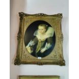Oil on canvas of a Young Girl mounted in giltwood frame {80 cm H x 69 cm W}.