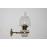 Early 20th C. glass and brass oil lamp.