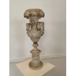 Early 20th C. carved alabaster vase.