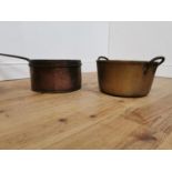 One copper saucepan.