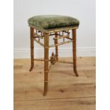 19th C. gilt wood and upholstered stool.