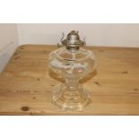 Unusual 20th C. glass oil lamp.