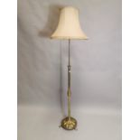 Edwardian brass standard lamp