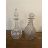 Two 19th. C. cut glass decanters