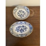 Two Meissen Blue Onion porcelain bowls.