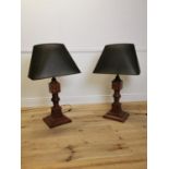 Pair of good quality pine table lamps