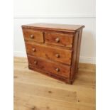 19th C. stripped pine chest of drawers.