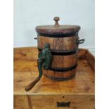 Early 20th C. oak butter churn.