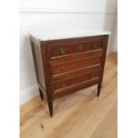 Edwardian rosewood and mahogany chest of drawers.