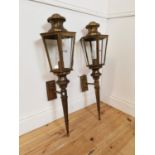 Pair of brass wall lights.