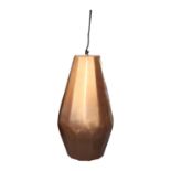 Copper effect pendant ceiling light.