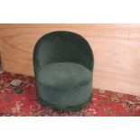 Velvet upholstered bedroom chair