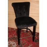 Deep buttoned velvet upholstered breakfast stool,