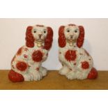 Pair of ceramic Stafordshire dogs.