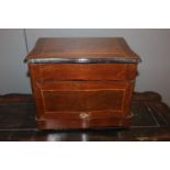 Inlaid mahogany smoker's cabinet..