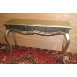 Painted consul table with a drawer in the frieze and raised on cabriole legs