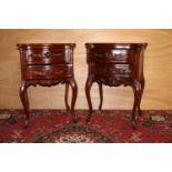 Pair of mahogany bedside lockers