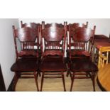 Set of six spindle backed kitchen chairs