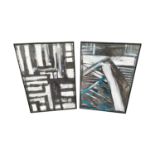 Pair of contemporary abstract prints.
