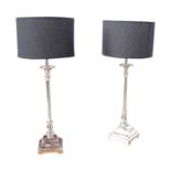 Pair of chrome table lamps.