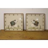 Pair of framed Indian elephant pictures