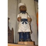 Large carved wooden model of a Chef