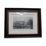 Marketon Hall black and white print.