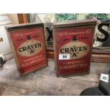 Two Craven A cigarette advertising tins.