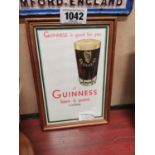 Guinness Is Good For You framed bi - lingual advertising print
