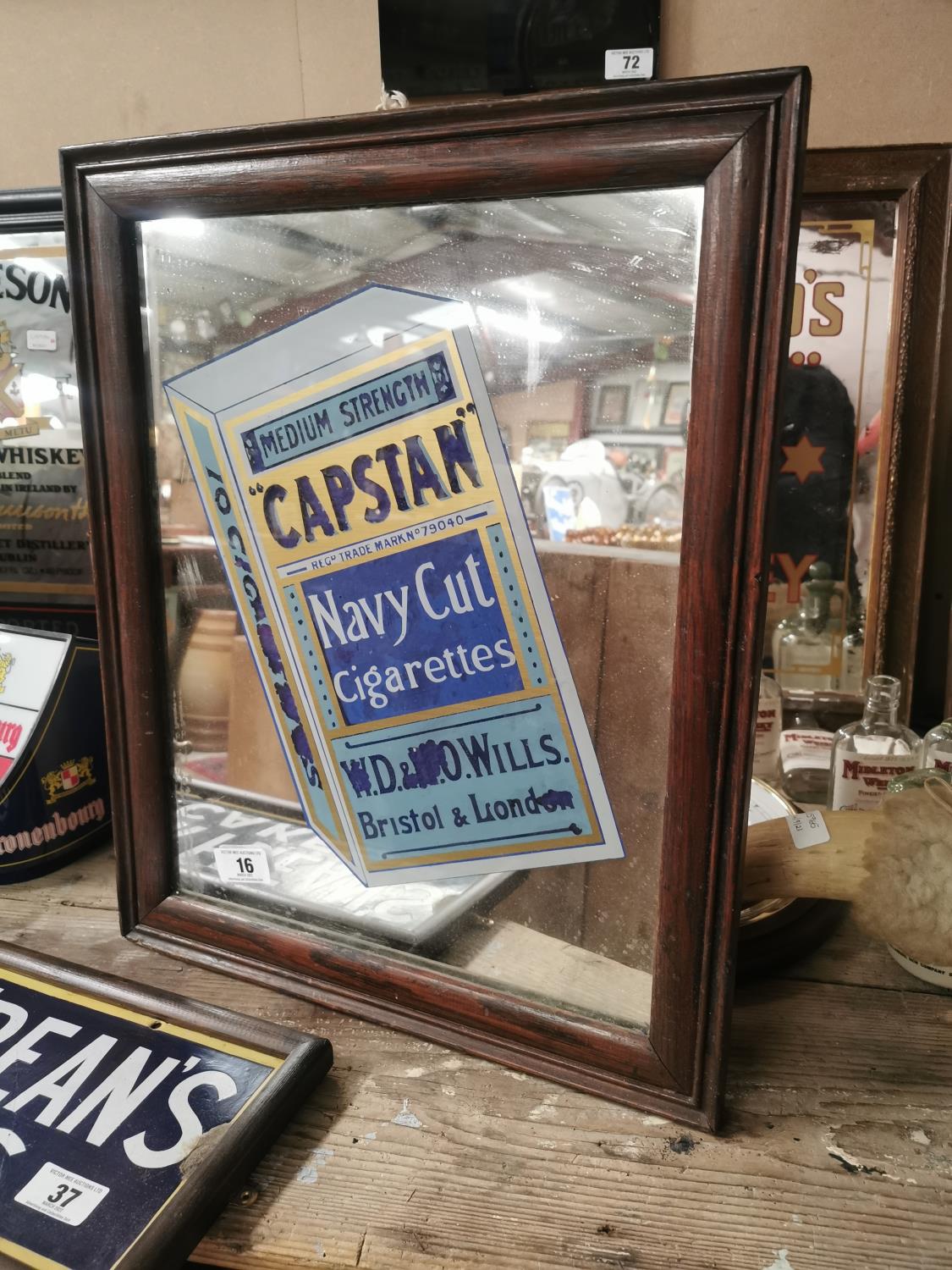Framed Capstan Navy Cut Cigarettes advertising mirror
