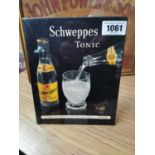 Schweppes Tonic celluloid advertising showcard