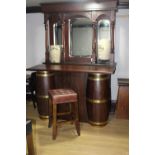 Mahogany barrel front home bar a