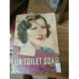 Lux Toilet Soap advertising showcard