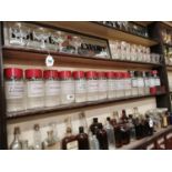 Collection of fifteen glass chemist jars.