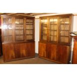 Pair of Art Deco walnut shop cabinets