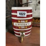 19th. C. miniature ceramic Scotch Whiskey dispenser