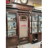 Early 20th C. mahogany Chemist shop counter back