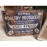 Enamel Member of Poultry Products California advertising sign.